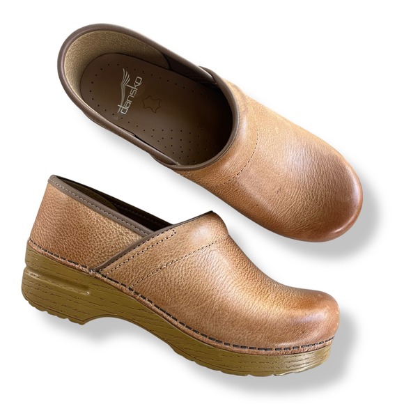 Dansko Women's 38 Honey Distressed Professional Leather Clogs Mules Comfort Work - Picture 1 of 11